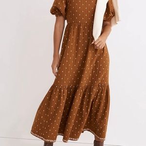 Madewell Tiered Quilted Dress in Welsh Blossoms